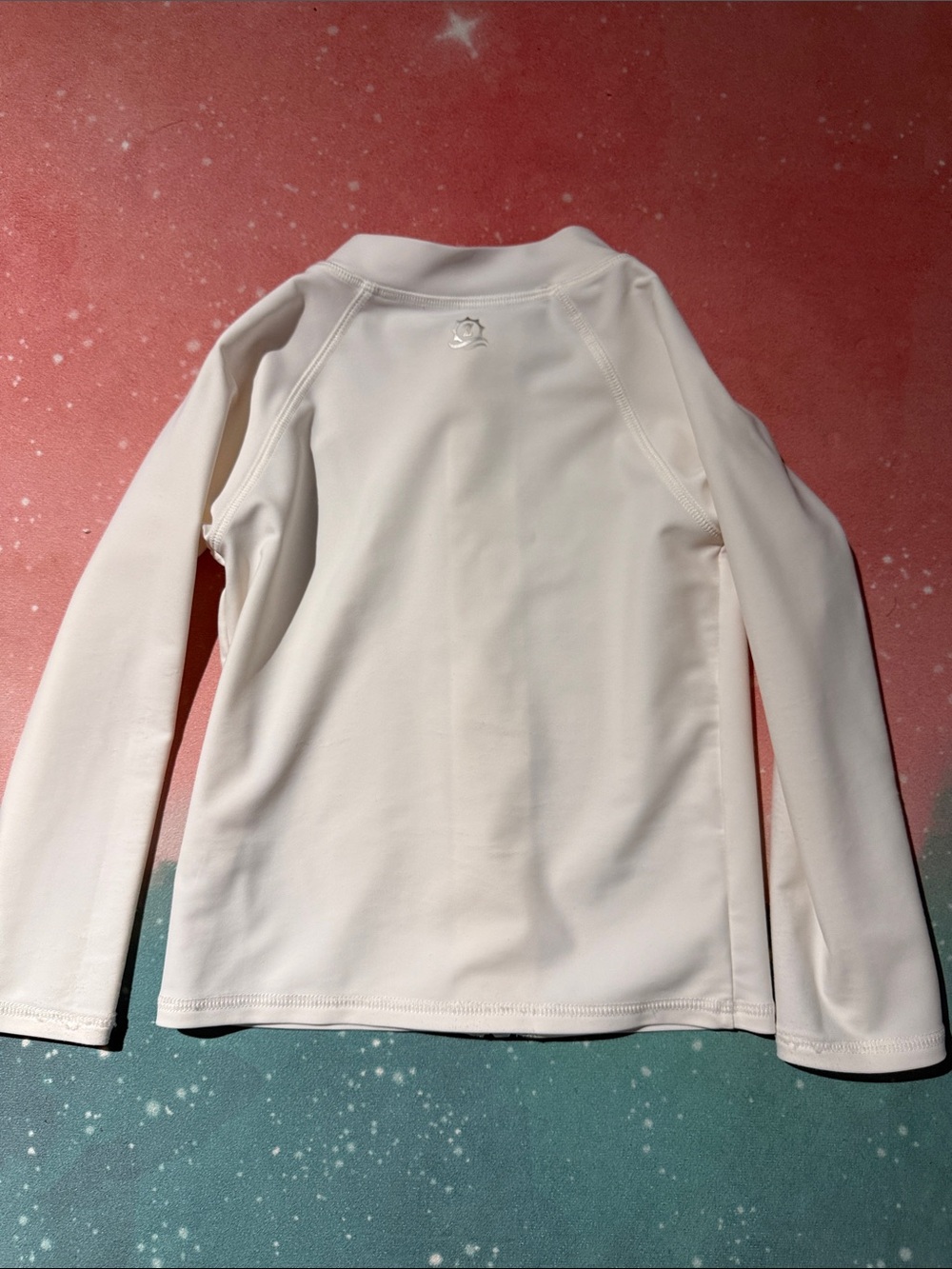 White Zip-Up Rash Guard Jacket 3t - Picture 3 of 7